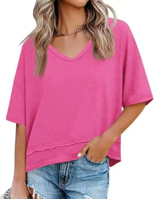 Cicy Bell Women's V Neck Summer T Shirt Casual Flowy Top