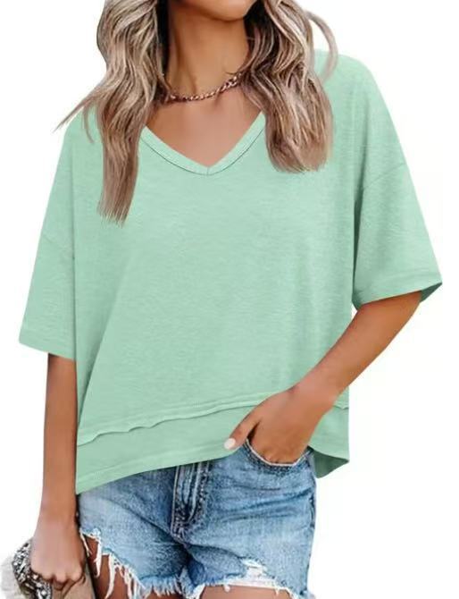 Cicy Bell Women's V Neck Summer T Shirt Casual Flowy Top