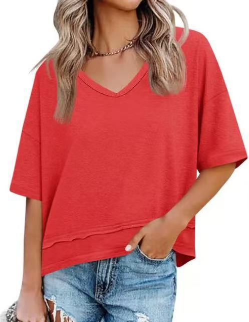 Cicy Bell Women's V Neck Summer T Shirt Casual Flowy Top