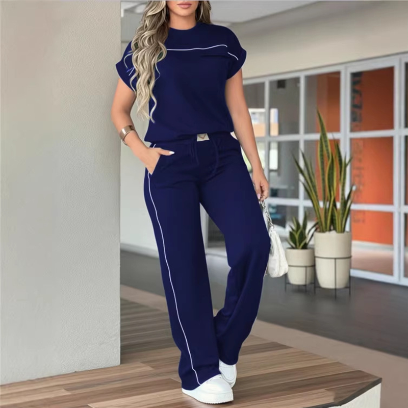 ⏰🔥LIMITED TIME 40% OFF!🔥Women's Casual Short Sleeve Top & Wide Leg Pants Set